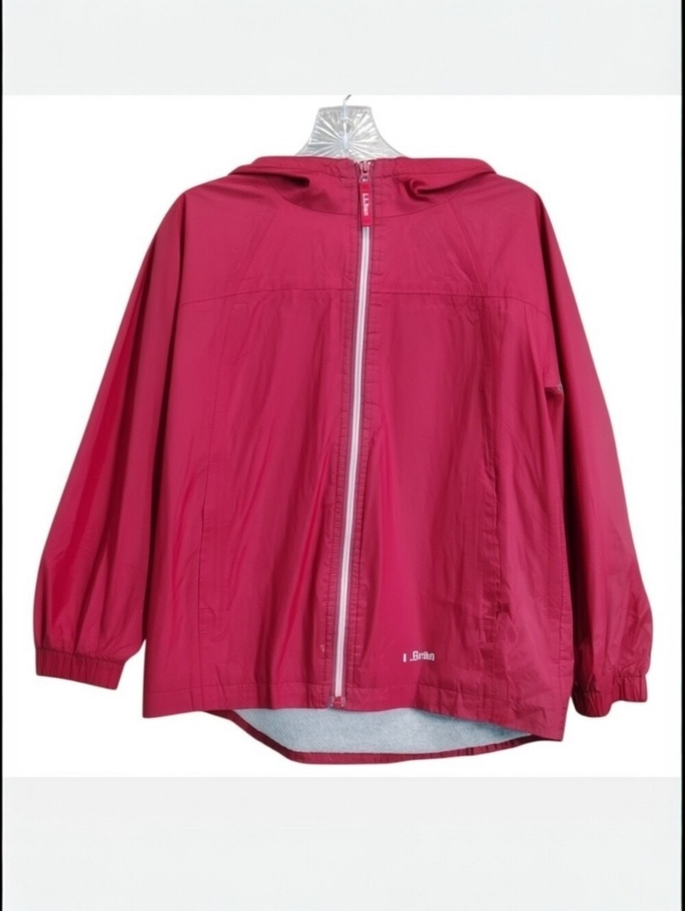 L.L. Bean Kids Red Hooded Raincoat Size 10
